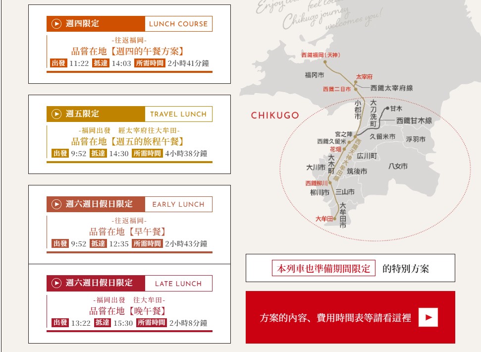 福岡美食觀光列車THE RAIL KITCHEN CHIKUGO心得