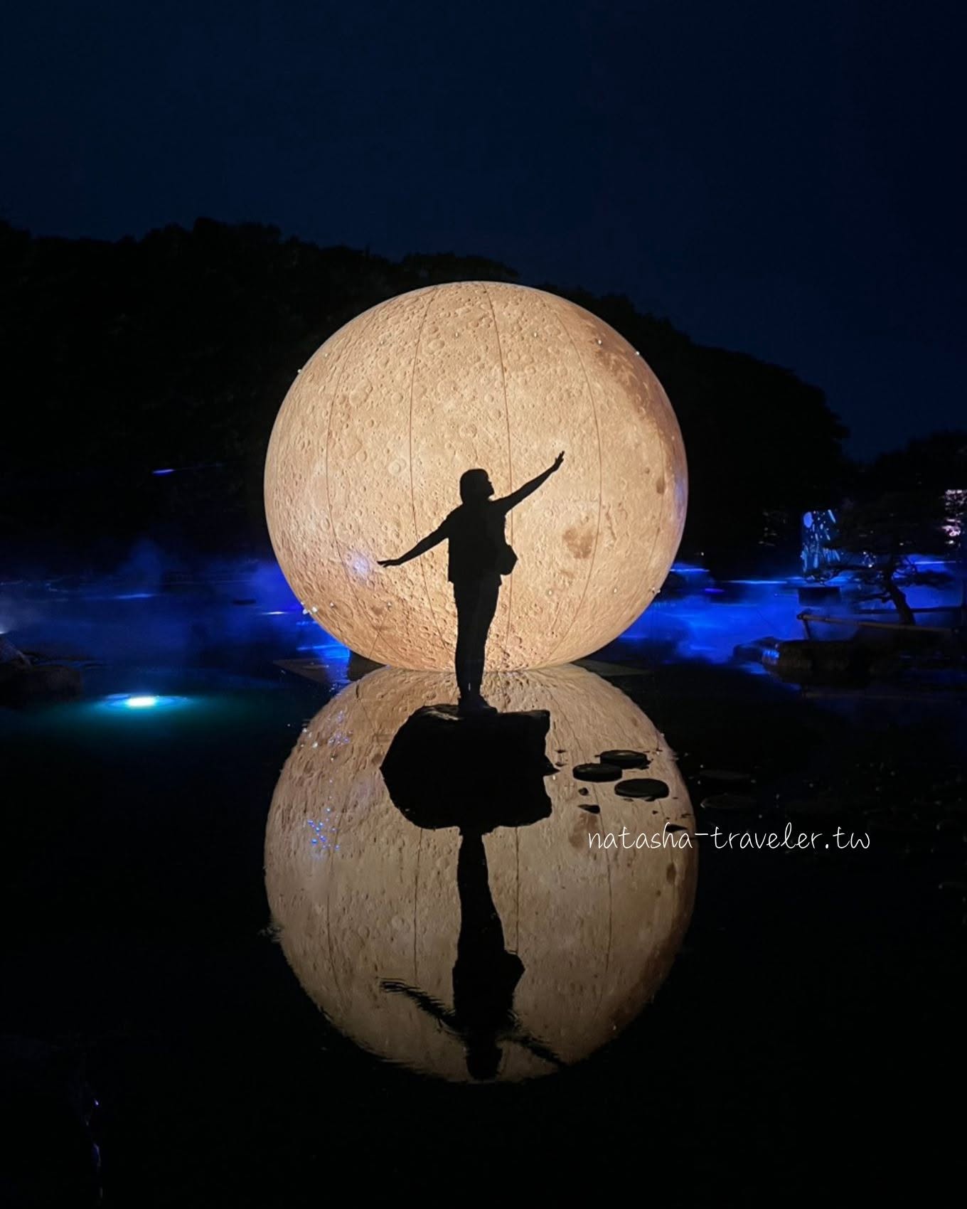 福岡景點推薦+大濠公園「宙-SORA-」，日本庭園夜間點燈，走進夢幻的光影藝術