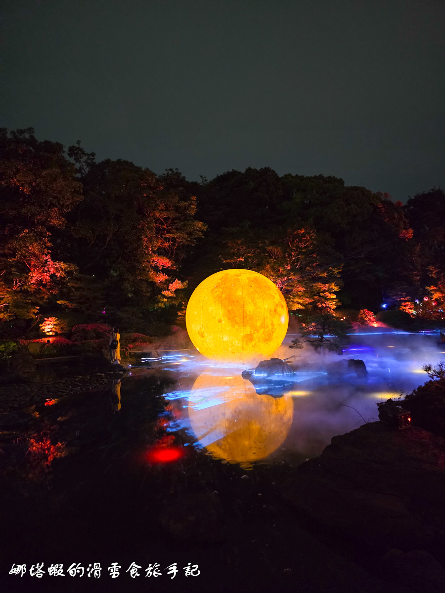 福岡景點推薦+大濠公園「宙-SORA-」，日本庭園夜間點燈，走進夢幻的光影藝術