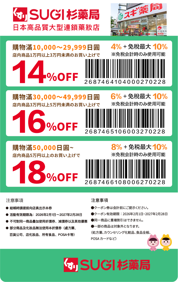 日本優惠券整理_買藥妝、電器、運動用品、百貨公司，通通有優惠！