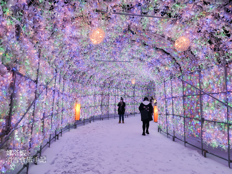 洞爺湖溫泉冬季燈節，走一趟繽紛浪漫的彩燈隧道！